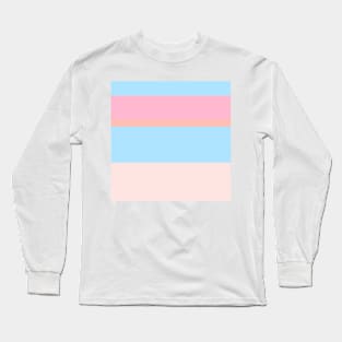 A fabulous shape of Powder Blue, Soft Blue, Baby Pink, Very Light Pink and Melon stripes. Long Sleeve T-Shirt